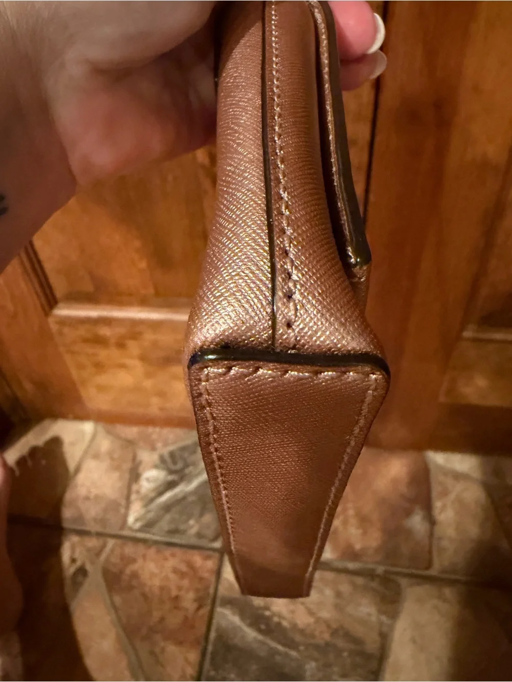 kate spade New York Sally Newbury Rose Gold Crossbody Bag Turn lock See pics